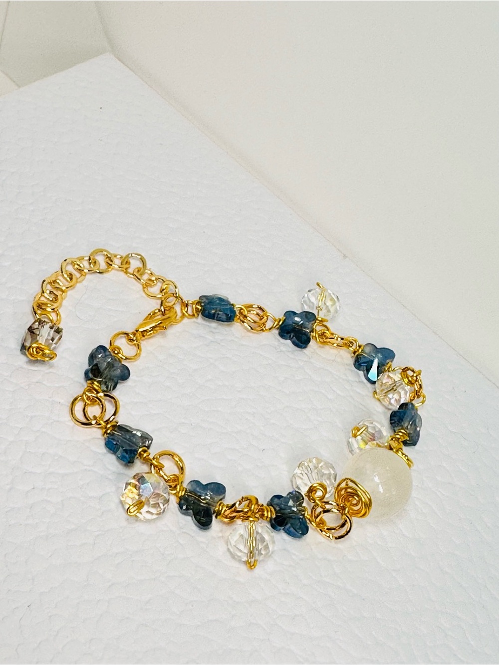 Swarovski Crystals + Selenite beads Bracelet